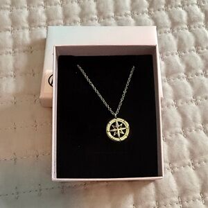 Elegant Compass Pendant Necklace. New in box